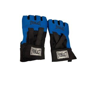 Everlast Boxing Hand Wrap Gloves large Black & Blue Neoprene